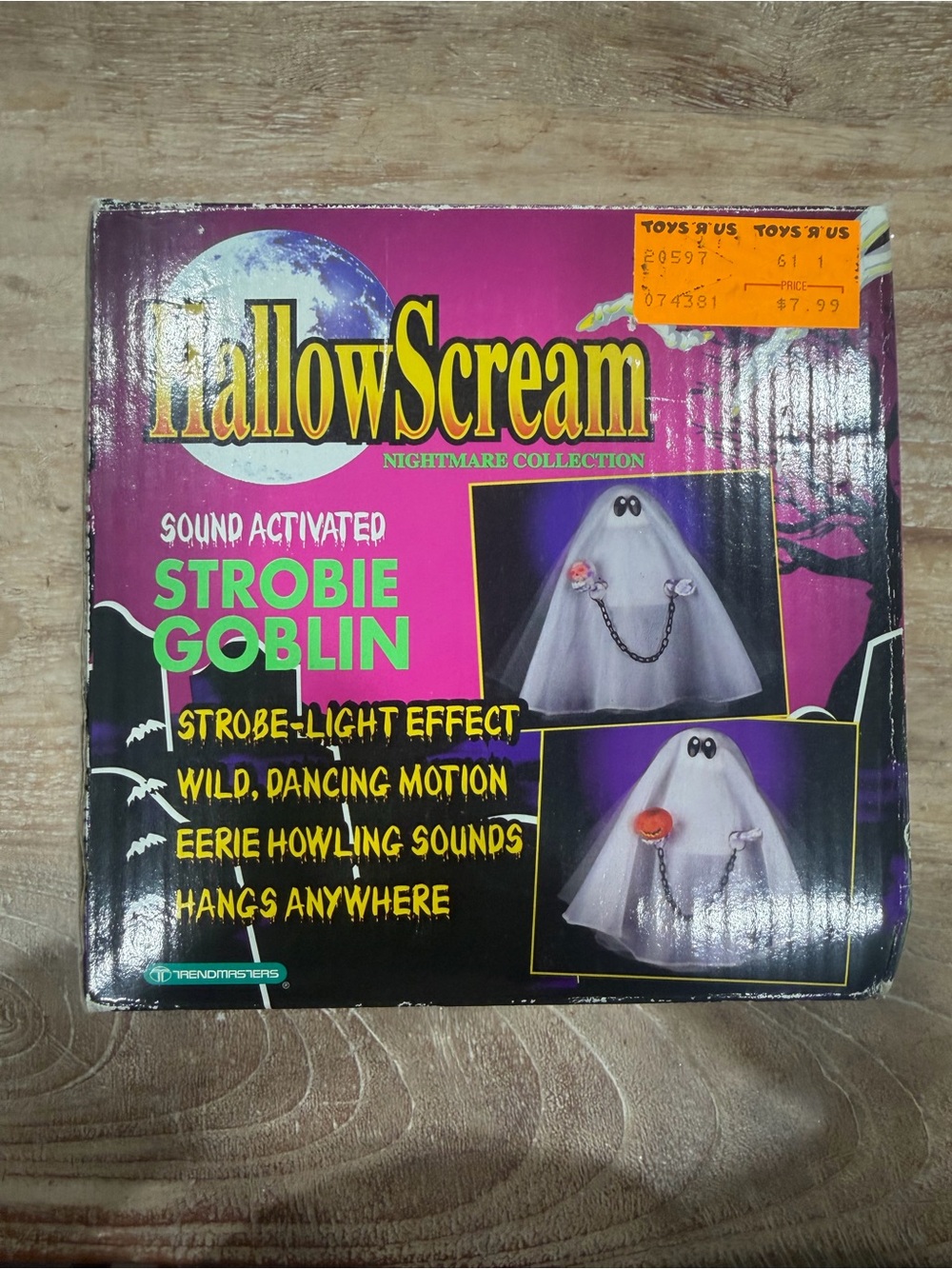 Vintage Halloween 90s Hallowscream Sound Activated Strobie Goblin Ghost TESTED